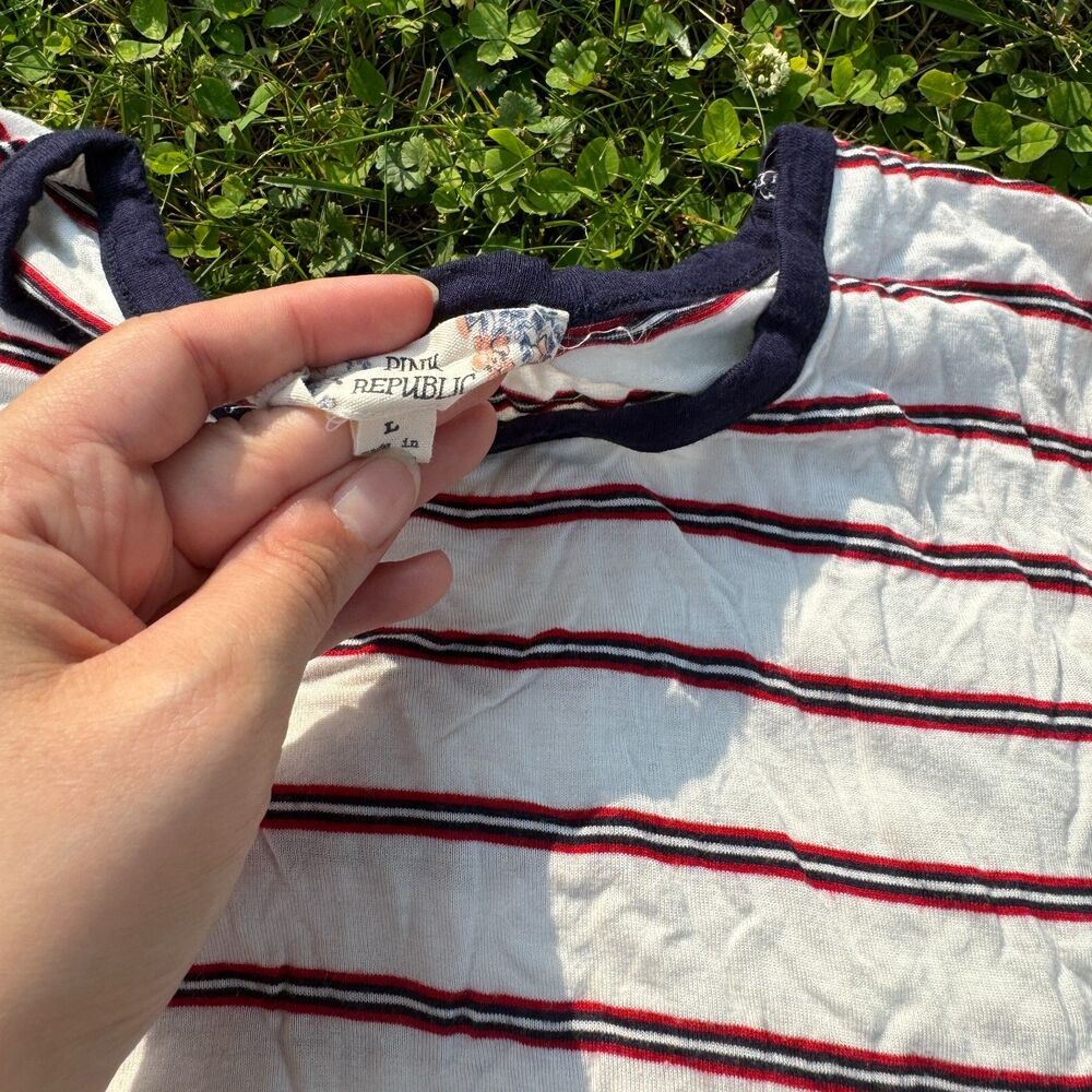 Patriotic Striped Ringer Tee - Picture 2 of 2